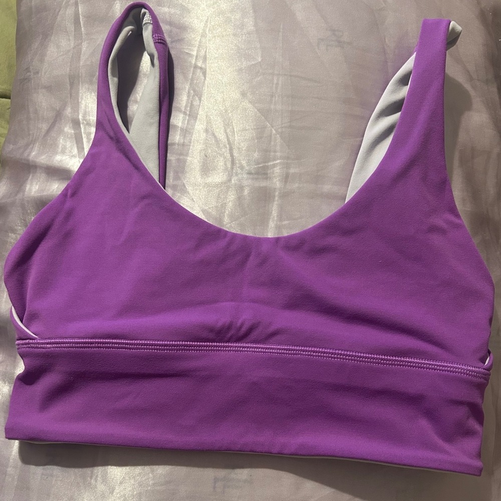 Lululemon Align Reversible Sports Bra Purple Lavender Grey Size 6 Yoga Workout